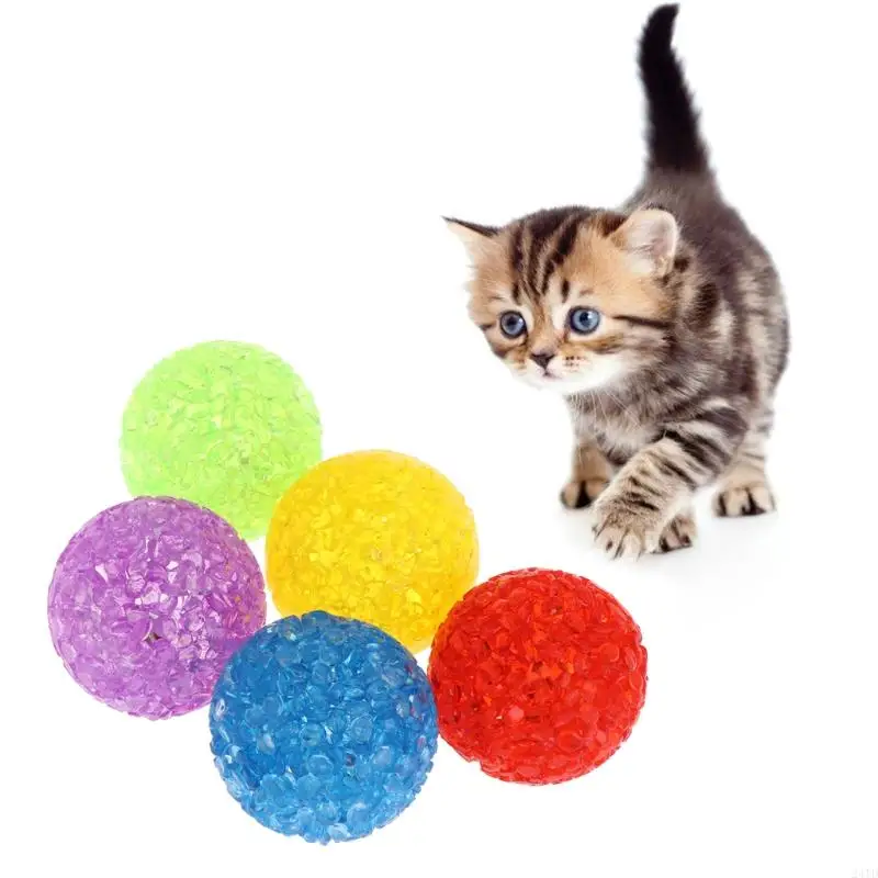 

24TD Pack of 5 Pet Interactive Ball Colorful Scratch Balls with for Dog for