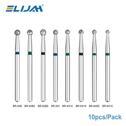ELIJAH 10Pcs/pack Extra Long Dental Diamond Burs 25mm FG Dia-burs 1.6mm Shank For High Speed Handpiece Burs Dentistry Instrument