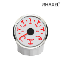 RHAXEL 52mm (2'') Generator Water Temperature Gauge Indicator for Marine Yachts Tractor ATV with 7 Colors Backlight 12V 24V