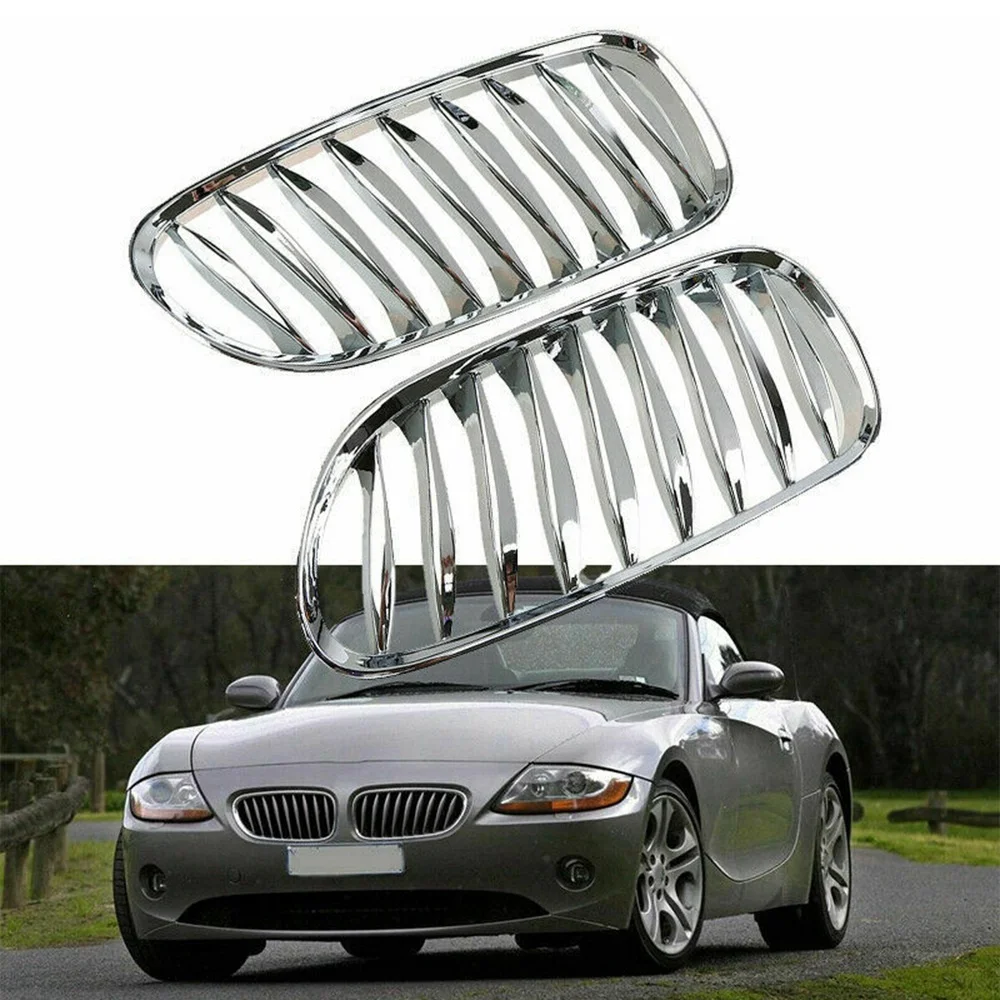 Front Fence Grill Grille ABS Chrome for-BMW Z4 E85 E86 2003-2009 51117117757 51117117758