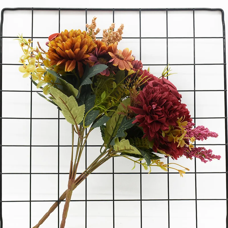 Künstlicher Blumenstrauß für die Braut, Rosenkranz, Hochzeit, Outdoor, Garten, Hof, Dekoration, Zuhause, Zimmer, Büro, Tisch, DIY, Geschenke, Zubehör – Detail 1