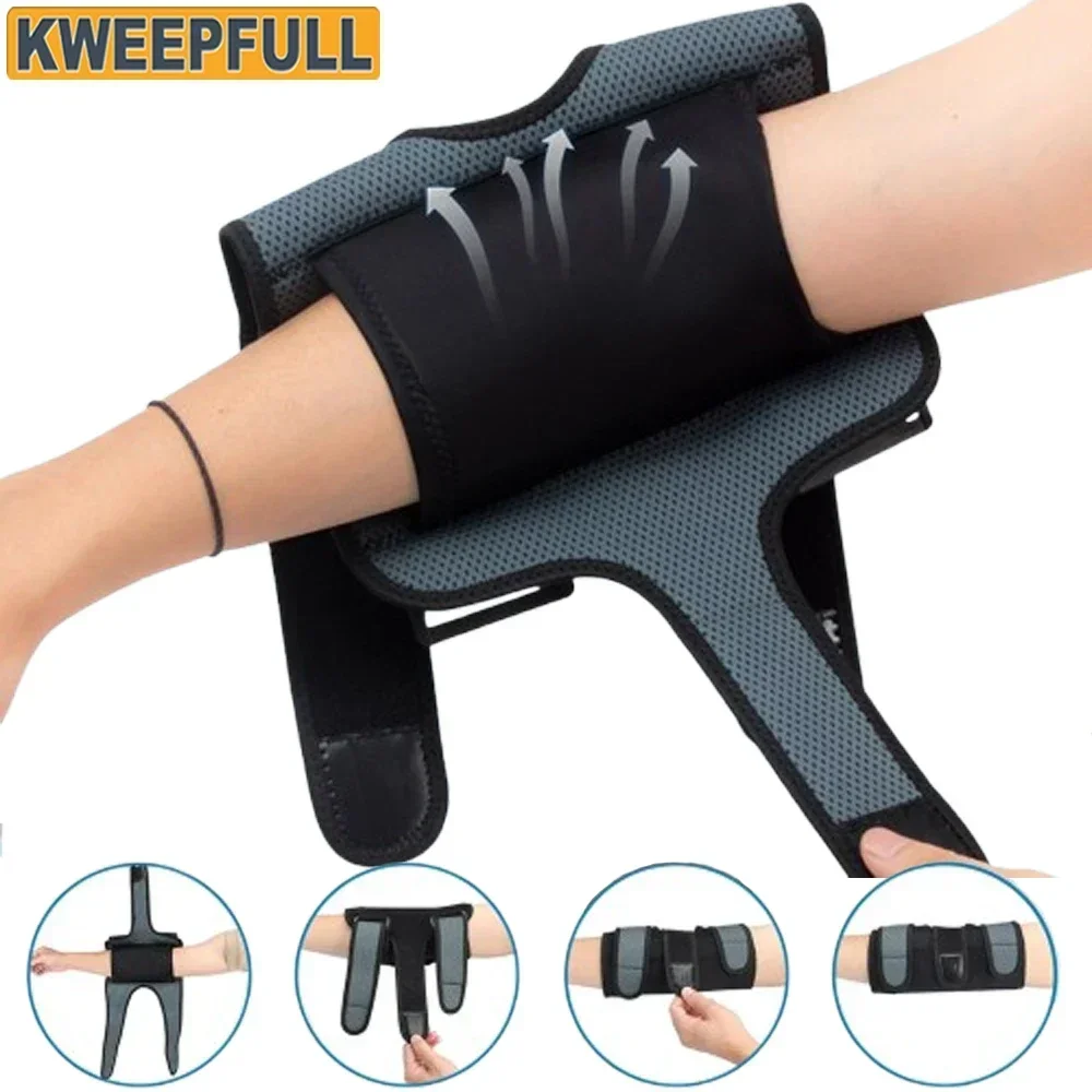 1PCS Elbow Brace, Adjustable Elbow Compression Sleeve with Two Removable Splints, Nerve Entrapment Brace,Tendonitis Elbow Splint
