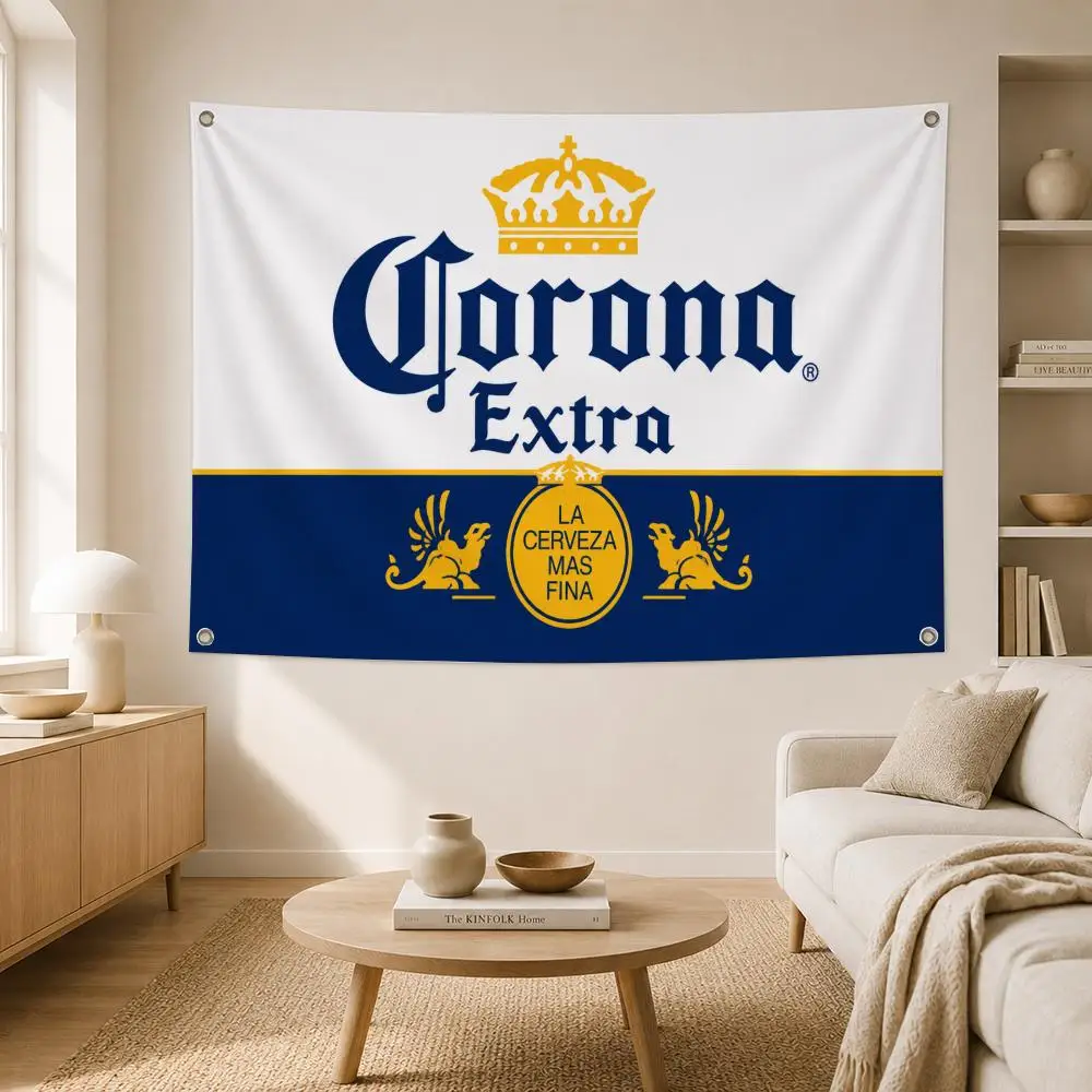Beer Brand Corona Flags Home Yard Garden Wall Hanging Flag Indoor Outdoor Banner Decor for Patio Backdrop Art