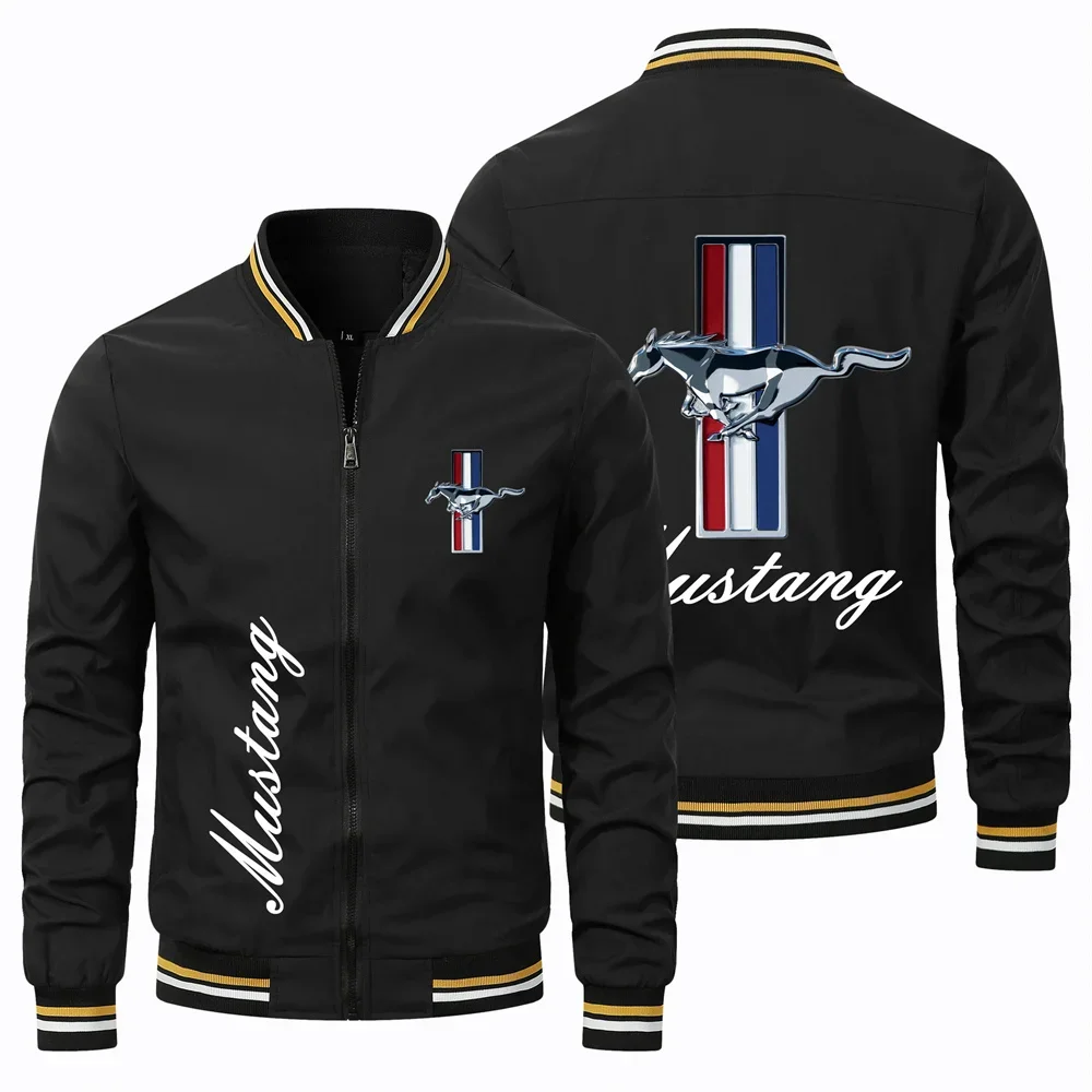 2024 New Men\'s Ford Mustang Jacket Spring and Autumn Long Sleeve Fashion Sportswear Casual Zip Hoodie Men\'s Sweatshir