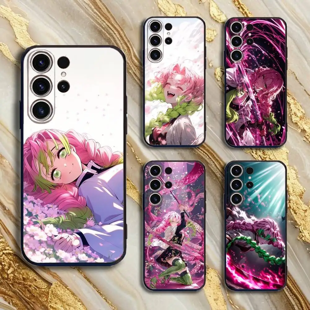 

D-Demon S-Slayer K-Kanroji Mitsuri Phone Case For SamsungS25,24,21,22,23,30,Ultra,20,Plus,Fe,Lite,Note,10,9,5G Black Cover