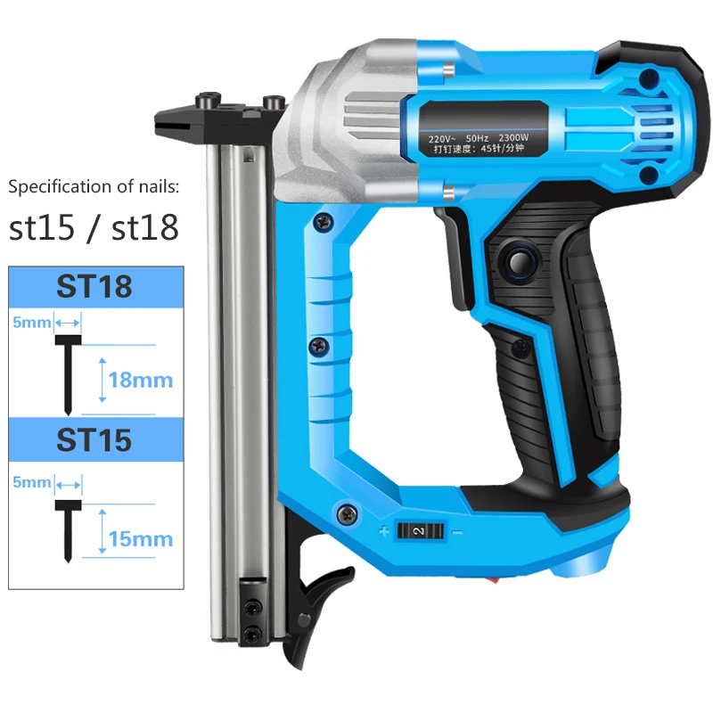 2300W Electric Nailer Furniture Staple Gun F30/F25/F20/F15 For Wood Frame Carpentry Woodworking Construction Electric Tools