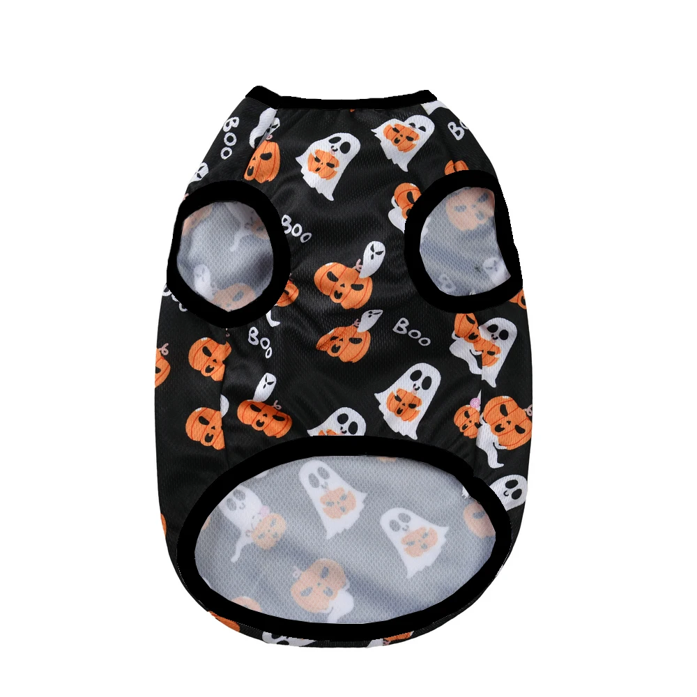Halloween Kürbis Print Hunde kleidung für kleine mittelgroße Hunde Katzen atmungsaktive Haustier T-Shirt Chihuahua Französisch Bulldogge Welpen Kostüme – Detail 13