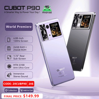 Smartphone Android 15 Cubot P90, 6.88-Inch 120Hz Screen, 24GB RAM+256GB ROM, G100 Octa-core, 2.2GHz, 64MP, 5100mAh,NFC, 4G Phone