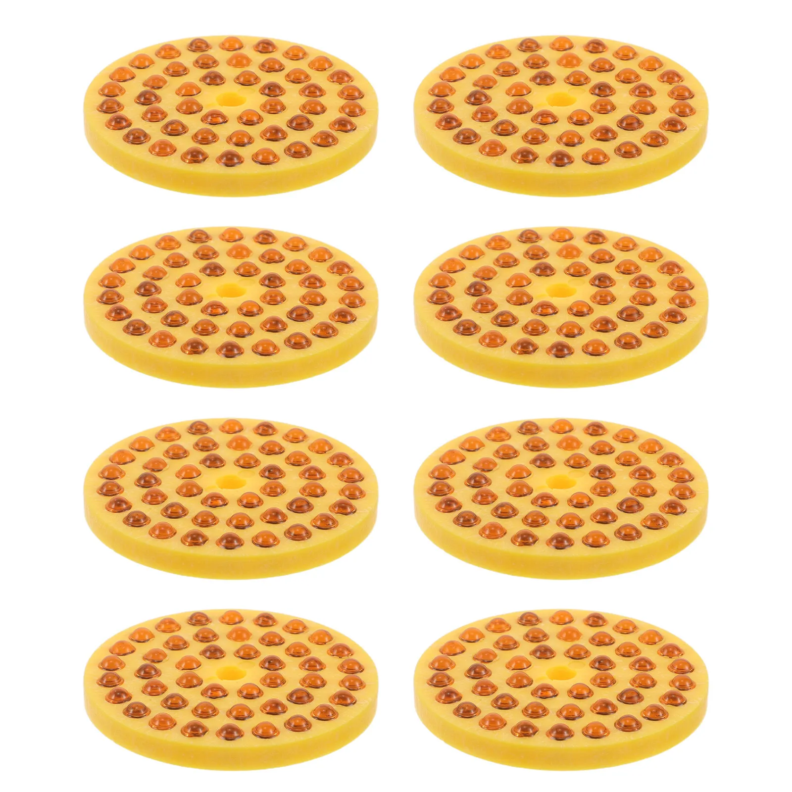 10Pcs Road Pavement Reflectors Round Yellow 1.5x1.57 Reflective Driveway Markers Glass Beads Safety Markers Driveway Reflectors