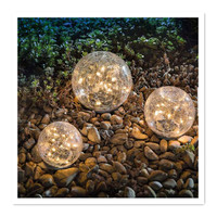 Ball lamp solar crack courtyard buried ice hockey lamp waterproof garden ornaments plug-in lamp ball landscape courtyard ornamen