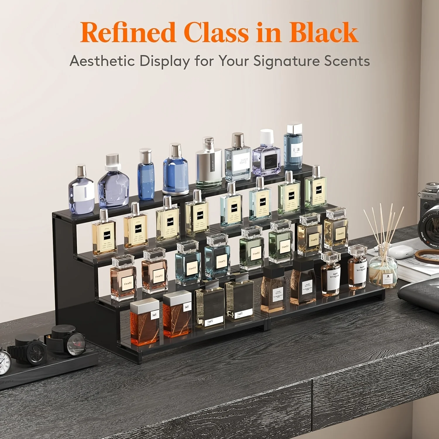 アクリルディスプレイラック棚埋め込みデスクトップラック化粧品 - Perfume Fragrance Holder のレビューと価格