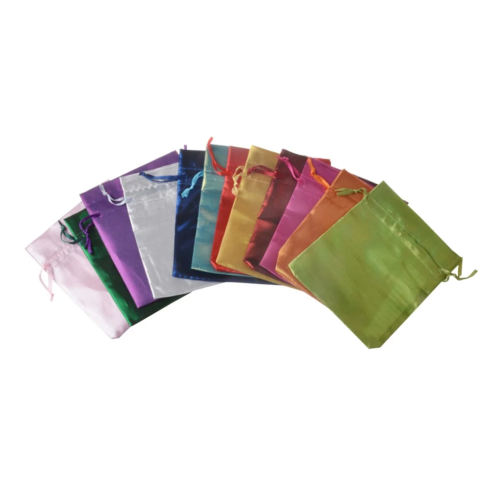 20pcs Satin Drawstring Bag 10X12Cm Gift Pouch For Wedding Party Favors Jewelry Storage Reusable Small Parts Organizer Party