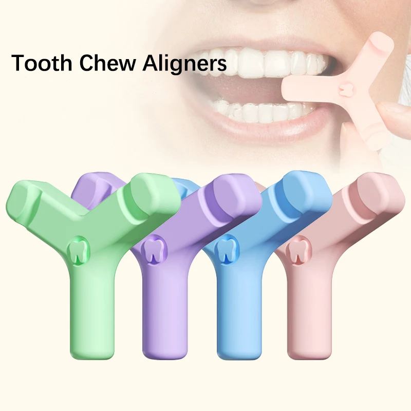 1/4PCS Dental Aligner Chewies Silicone Teeth Stick Bite Orthodontic Bite Chewies Prevent Face Distortion Y Shaped