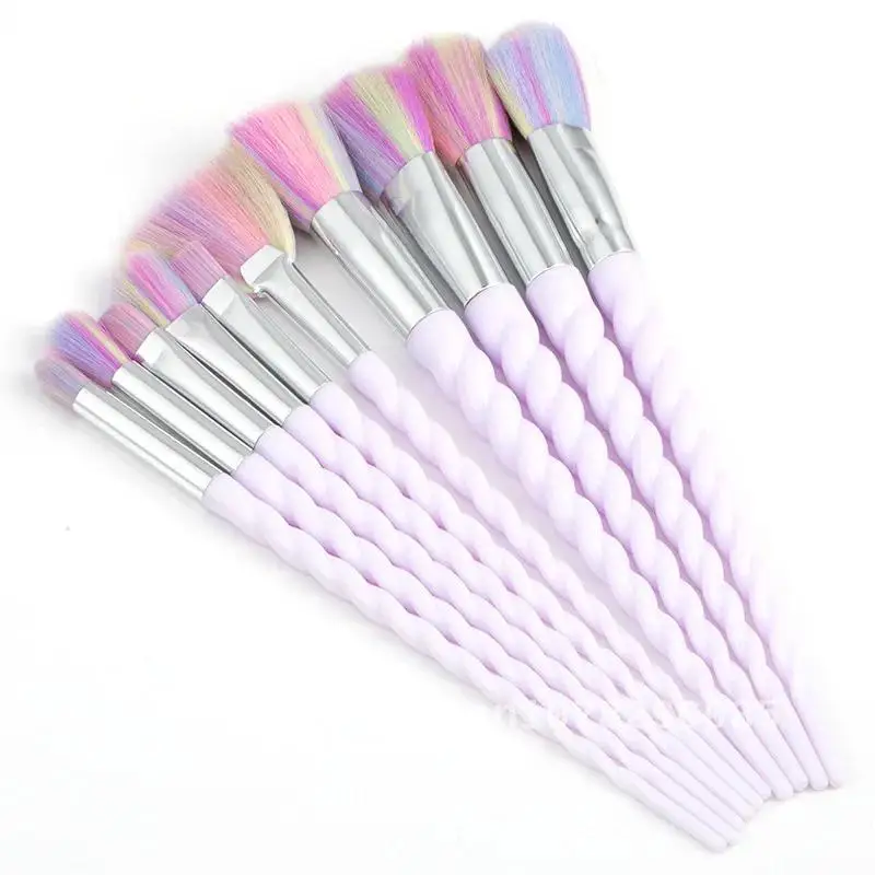 

Unicorn Makeup Brushes Sets, Foundation Powder, Cosmetic Blush, Eyeshadow, Women Beauty, Glitter Make Up Brush Tools, 10Pcs