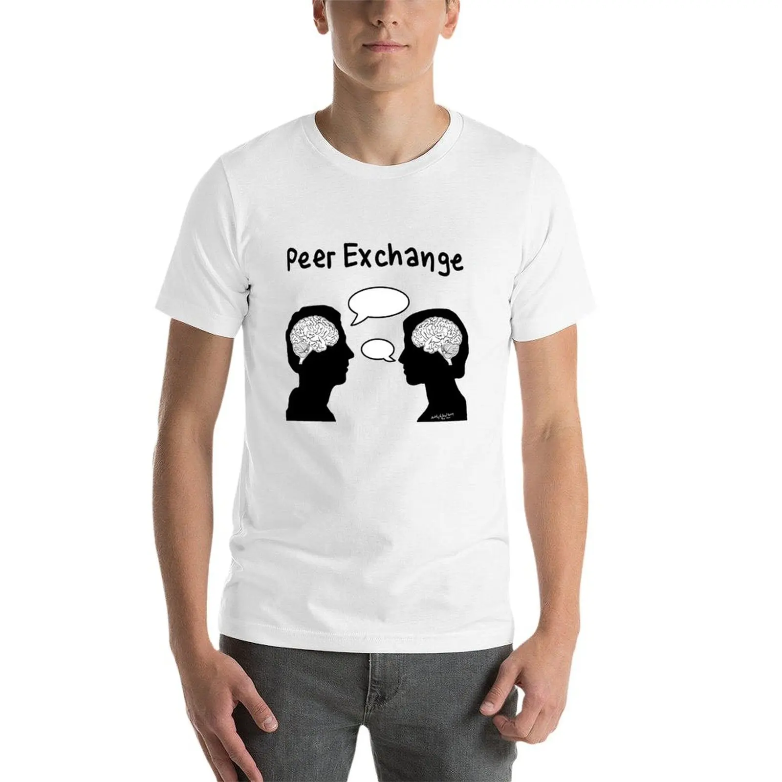 تي شيرت Peer Exchange تي شيرت أنيمي تي شيرت للرجال مع تي شيرت مطبوع