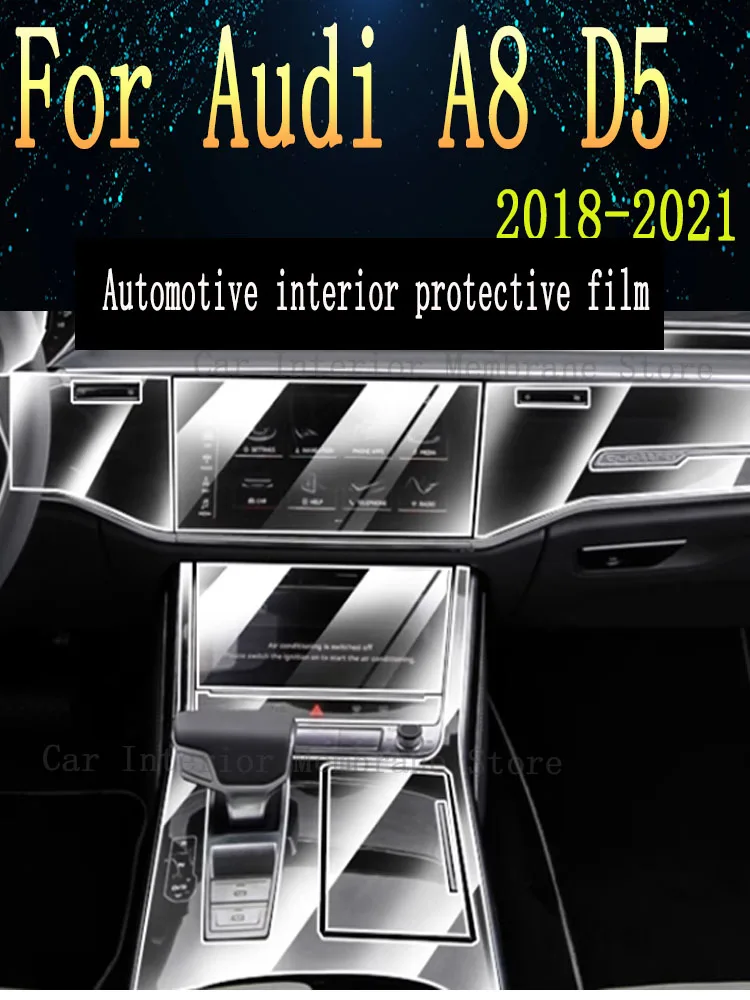 

For Audi A8 D5 （2018-2021）Car Gearbox Panel Film Dashboard Protective Sticker Interior Anti-Scratch Film Cover Accessories