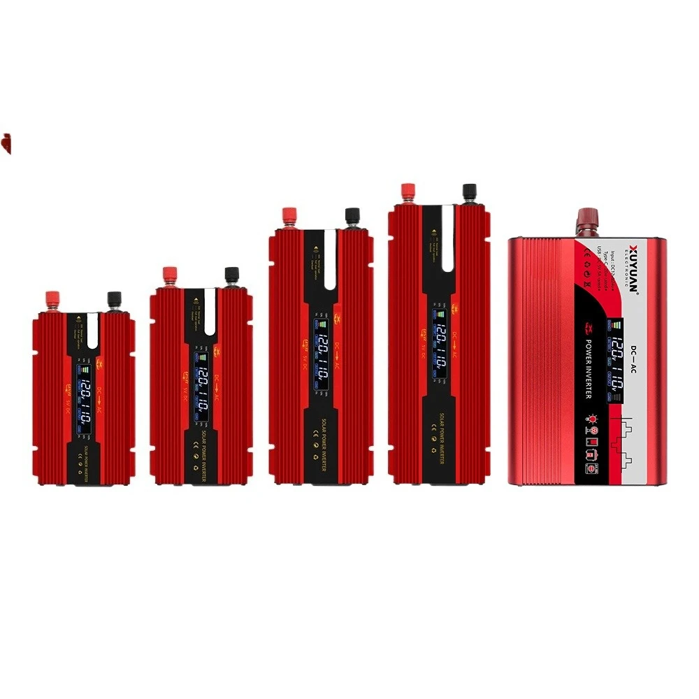 Digital display car power inverter, 12v24v to 110v, solar energy, household power converter, various specifications available
