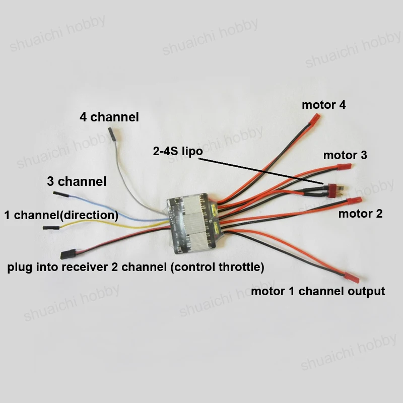 1PCS 2-4S 15A x 4 Bidirectional Multi-mode Brushed ESC 6-16V Electric Speed Controller  DIY for Mecanum 4-wheeler Car Models