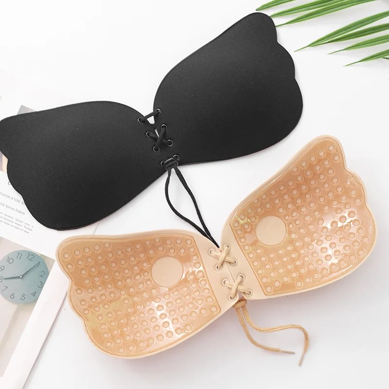 Invisible Strapless Self-Adhesive Breast Sticker Nipple Cover Reusable Waterproof Breast Sticker Push Up Silicone Bra for Women