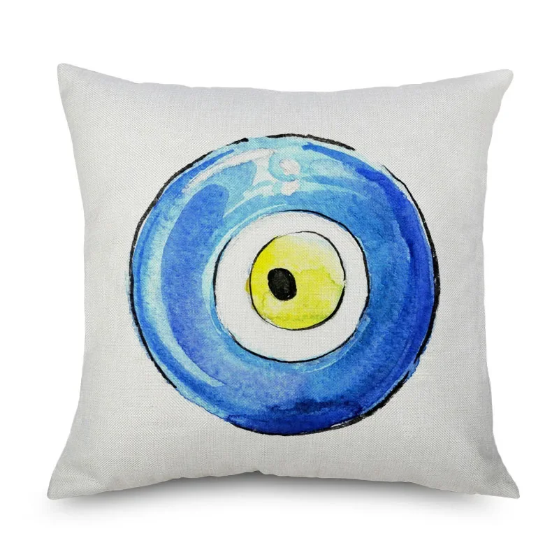 Turkish Evil Eyes Cushion Covers Hamsa Hand Arabic Folk Culture Art Home Decorative Pillows For Sofa Living Room Home Decoration