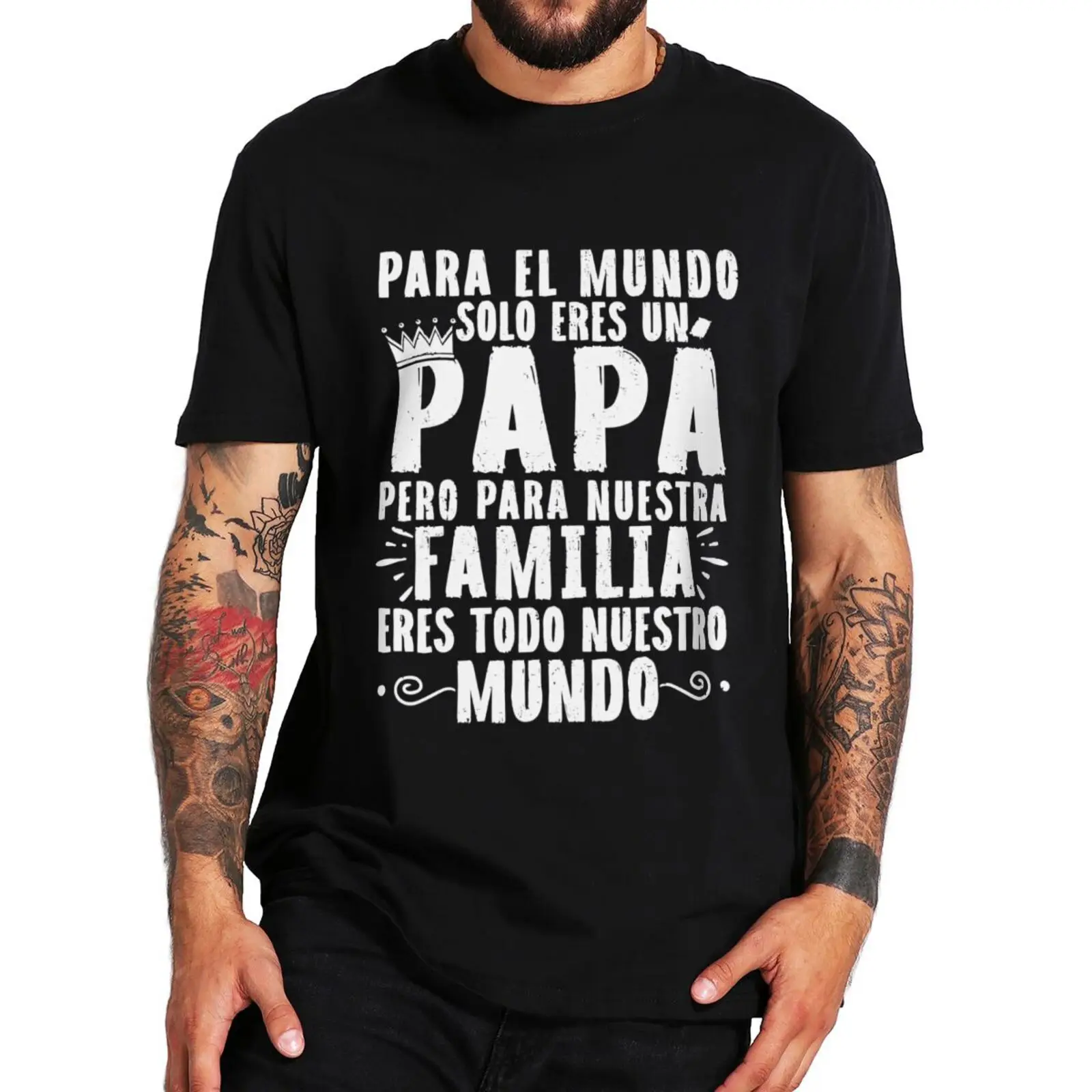 Vintage Papa T Shirt Retro Hiszpański Dzień Ojca Prezent dla taty Odzież męska Miękka 100% bawełna Casual T-shirt Rozmiar UE
