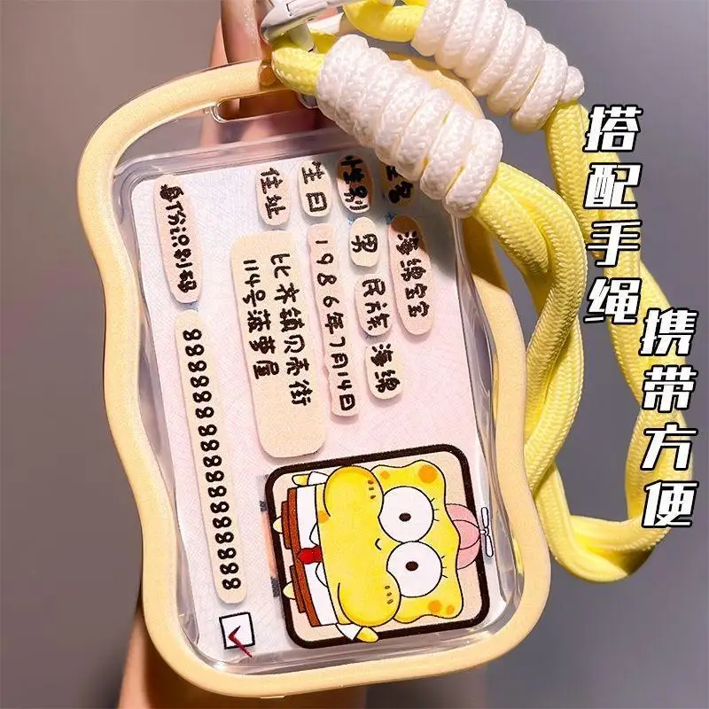 

SpongeBobs Patrick Star Slide Card Holder Cute Cartoon ID Bus Meal Card Protector Campus Access Card Storage Case for Students