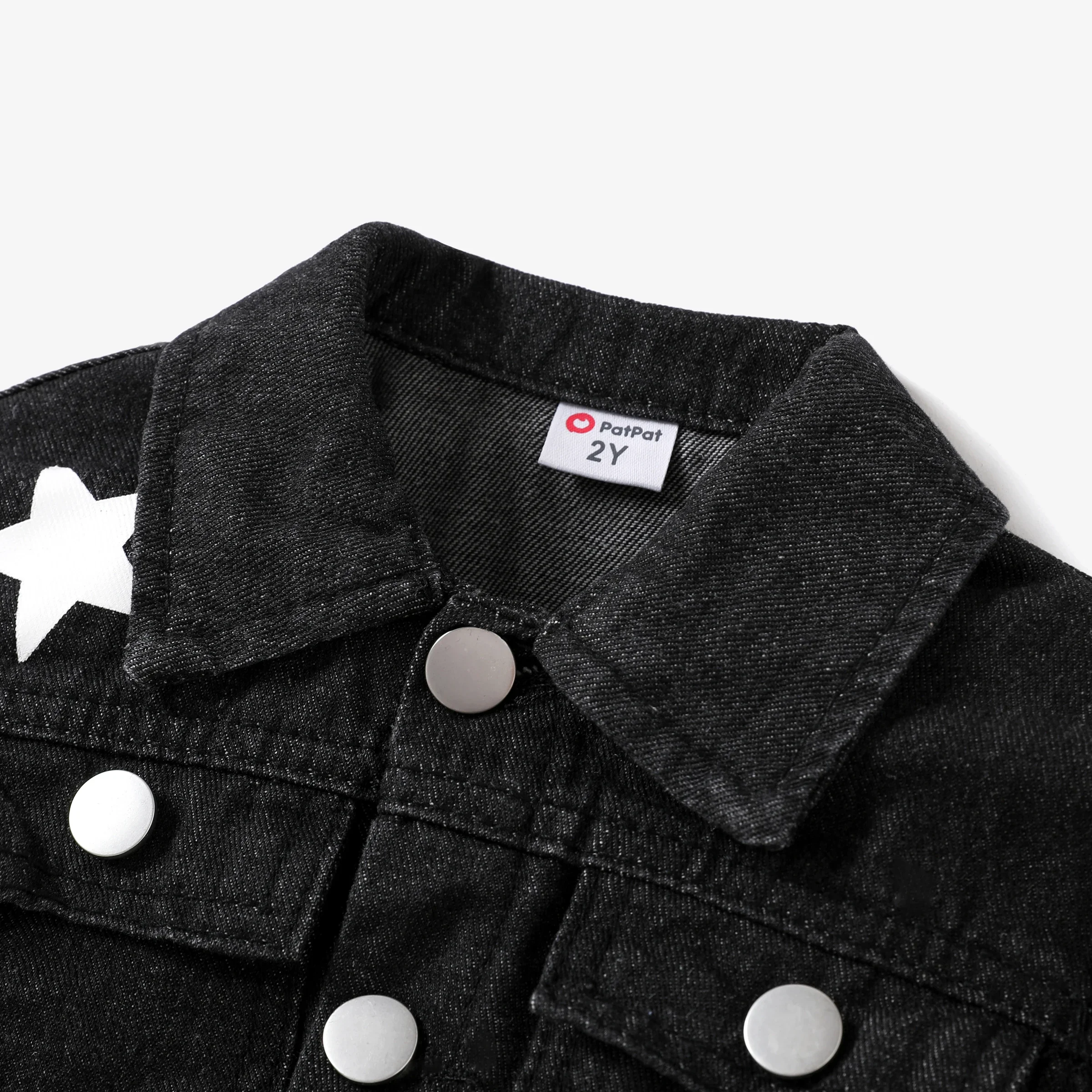 PatPat Toddler/Kids Girl/Boy Casual Denim Jacket with Star Print in 85%Cotton Soft and Comfortable  Perfect for Outings