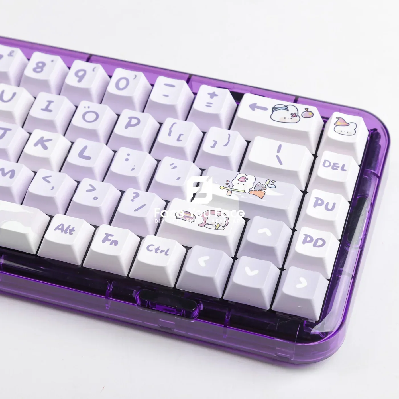 Imagem -02 - Teclas Gmk Magic Bunny Roxo Pbt Tampa Chave Perfil Cereja se Adapta à a a a Maioria das Tampas de Chave de Personalização de Teclado Mecânico 144