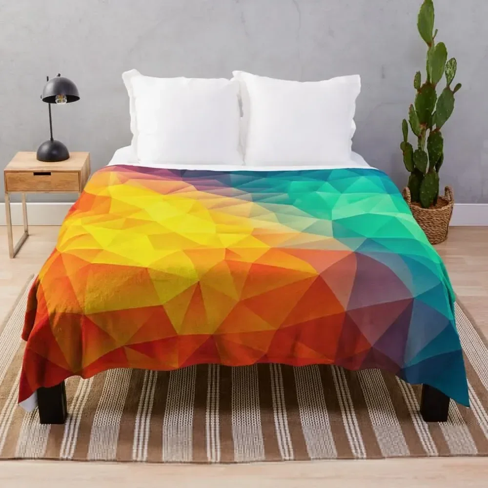 Abstract Multi Color Cubizm Painting Throw Blanket Soft Big decorative Camping Blankets For Sofas Blankets