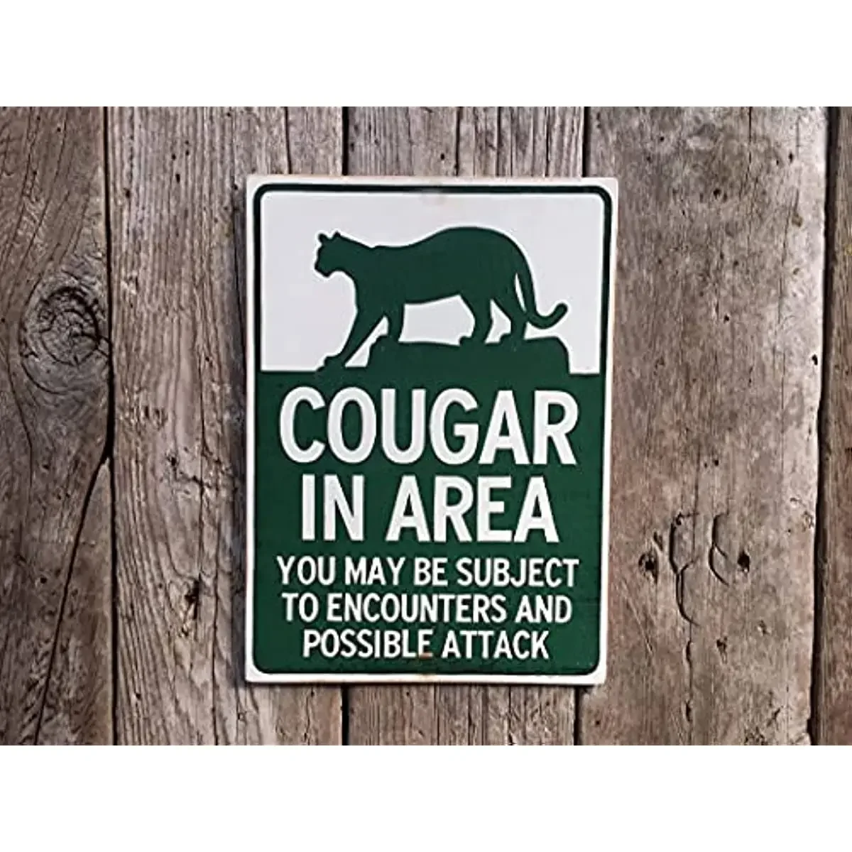 Eeypy Cougar Warning Sign Campground Sign National Park Wildlife Mountain Lion Sign Vintage Cat Bar Metal Signs for Outside