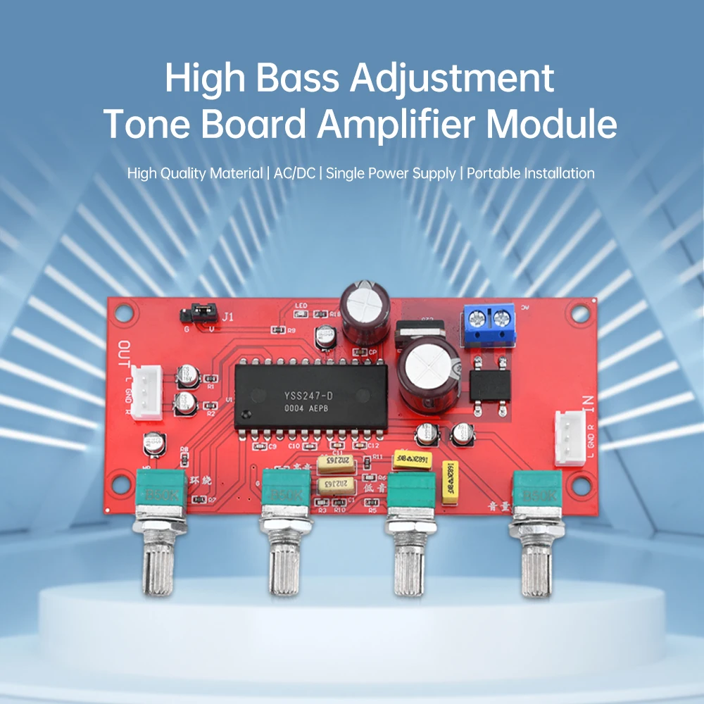 Módulo amplificador de Audio frontal YSS247-D, placa de sintonización, ajuste envolvente alto-bajo, AC5 ~ 16V/DC7 ~ 21V