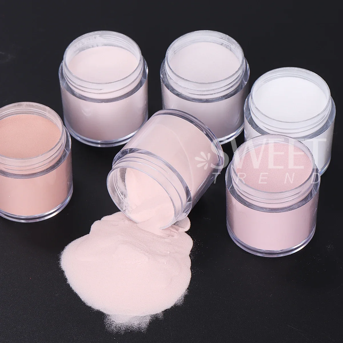 6 pezzi set di estensioni per unghie in polvere acrilica di colore nudo strumento di costruzione prolungato professionale design francese intaglio 3D decorazione punta manicure