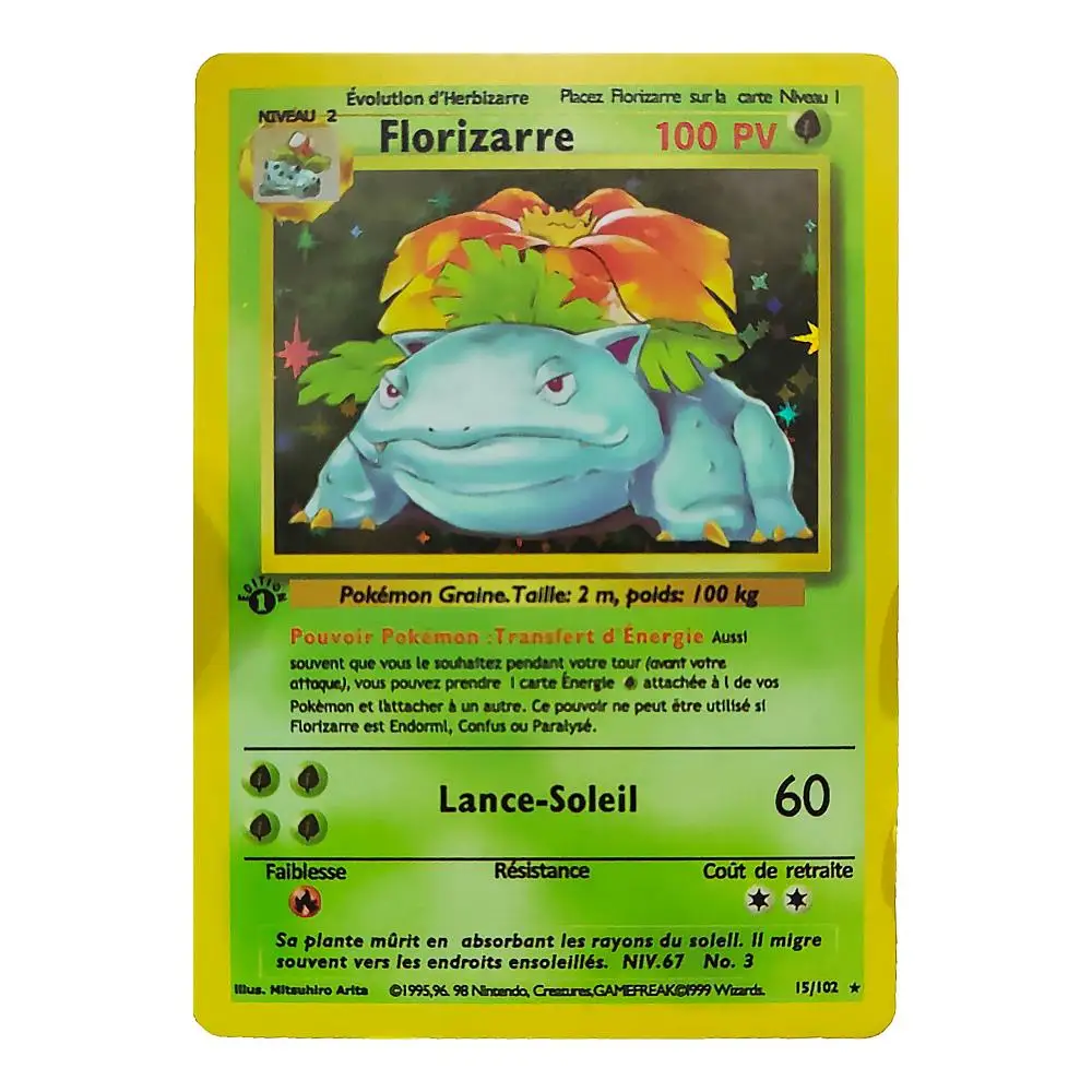 Carte Flash PTCG de Première Édition en Français, Charizard Icide Strator, Jeu Classique, Collection Anime, Cadeaux, Jouets, DIY, 1996 Ans