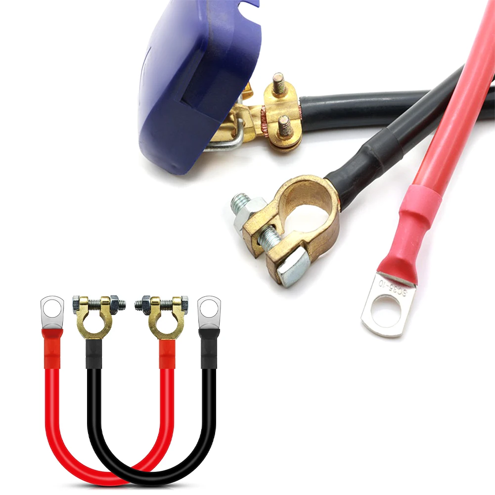 2PCS 50cm Battery Cable 2AWG with Flame Retardant PVC Insulation for Cars For trucks Boats and Solar Installations