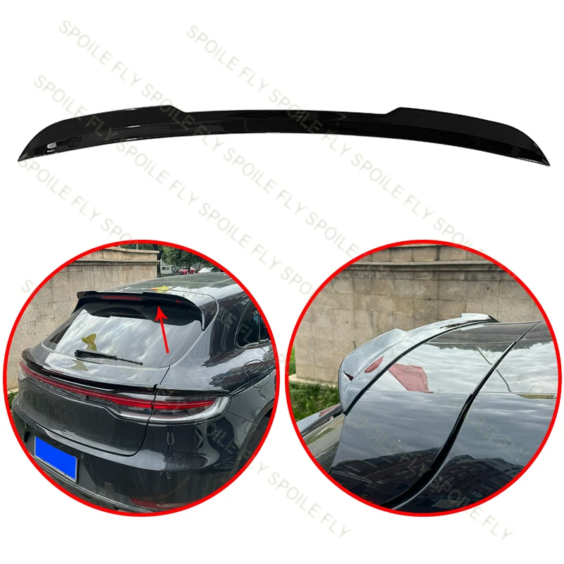 High Quality ABS 2014 To 2022 For Porsche Macan Max Style Rear Spoiler Car Roof Wing Glossy Black Or Carbon Fiber Look Body Kit