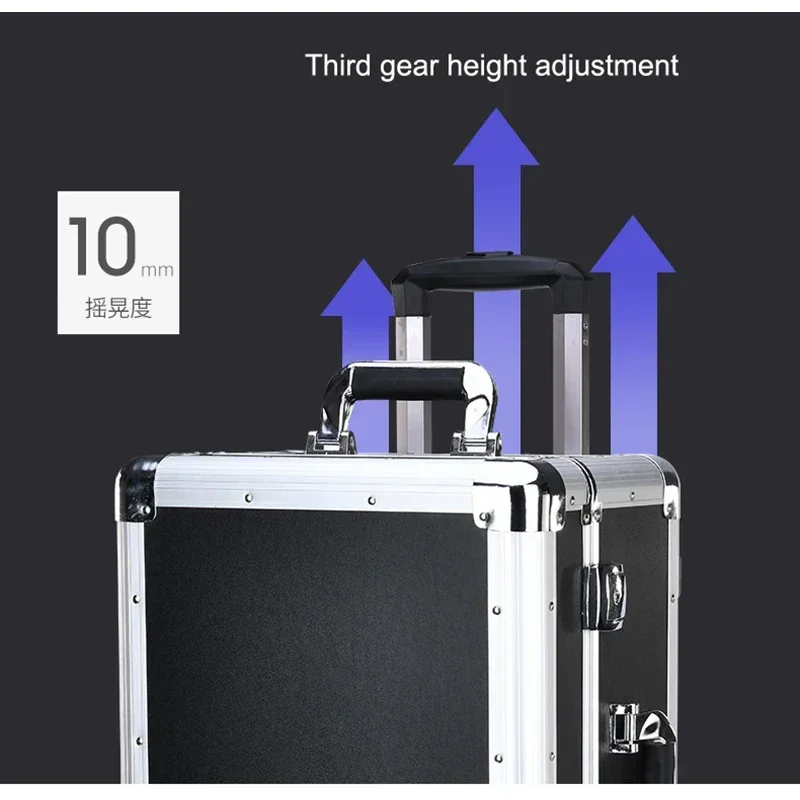 Customized Pull Rod Toolbox Multi-functional Maintenance Large Aluminum Alloy Box Password Lock with Wheel Storage Aviation Case