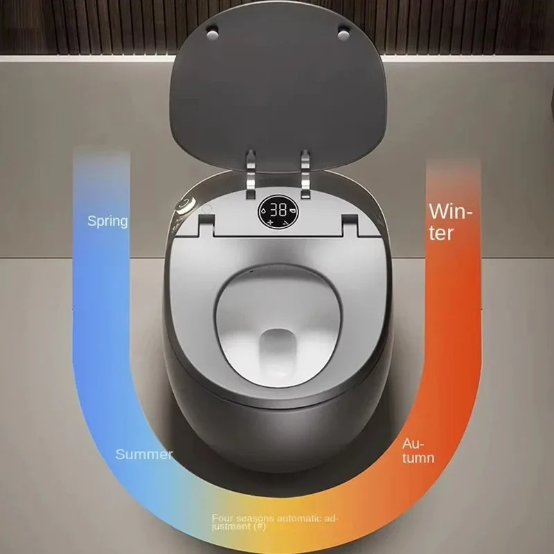 High Quality Orange Grey Color Electric Automatic Self Cleaning Integrated Heated Seat  Intelligent Smart Toilet Remote view 6