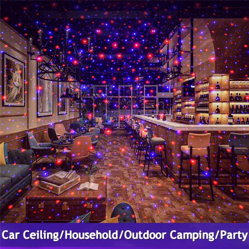 LICE-Mini Led مصباح الإسقاط ليلة النجوم، أضواء سقف النجوم للسيارة، سقف المنزل الرومانسي USB ضوء الليل - التوصيل والتشغيل