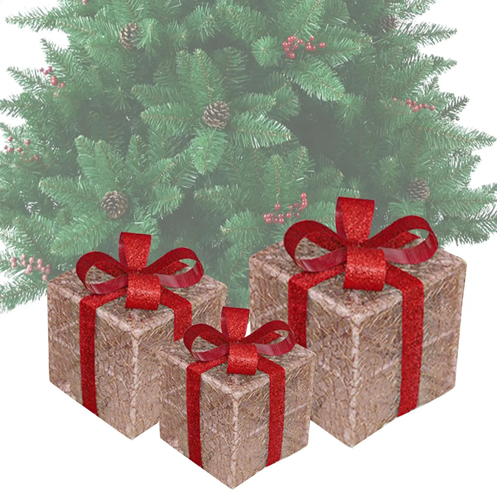 

Christmas Light Up Boxes 3 Pieces Seasonal Decor Holiday LED Light For Homeowners Event Planners Interior Designers Apartment