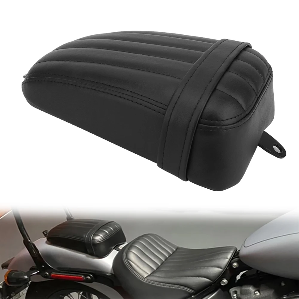 Motorcycle Black Passenger Saddle Pillion Pad Seat Cushions Solo Rear Seat For Harley Softail Street Bob 2018-2022 FXBB Model