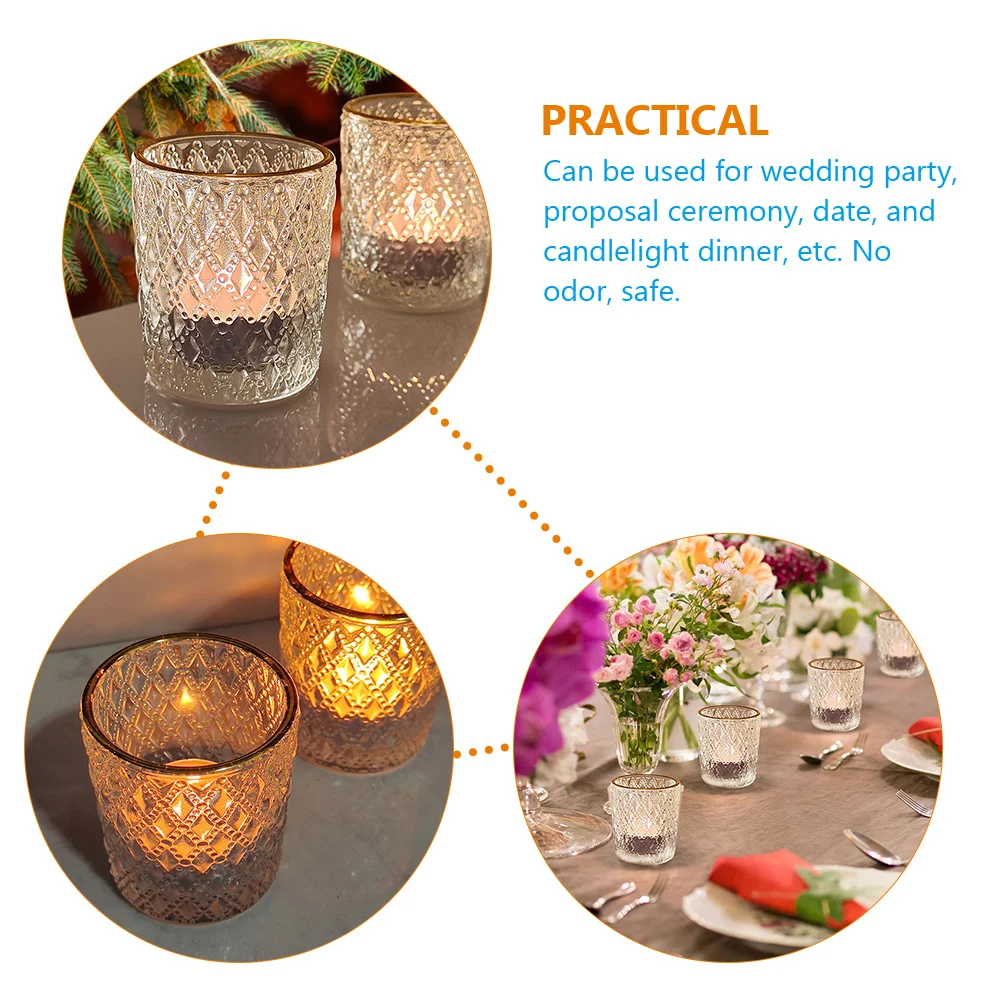 Juego de soportes de cristal de 12 Uds., soportes para candelitas transparentes elegantes para centro de mesa, cena romántica, decoración decorativa para boda