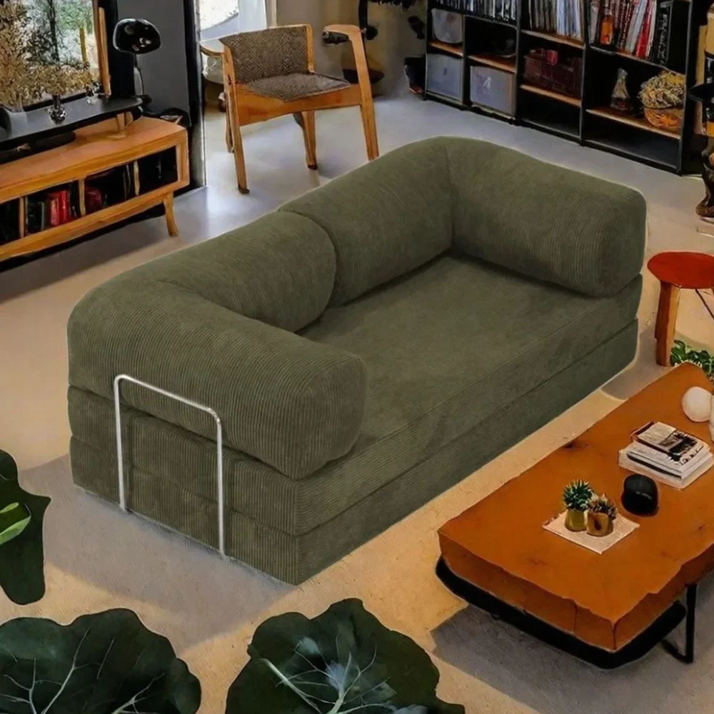 150cm Modern Style Air Compression Fabric Flannel Deformable Modular Couch for Living Room Sectional Composable Teddy Sofa Bed image 5