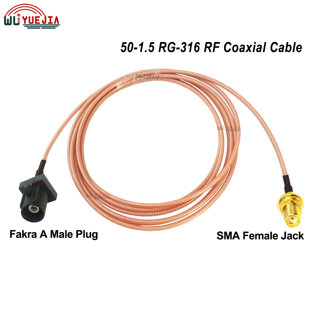 RG-316 Cable SMA Female Jack to Fakra ABCDEFGHIKZ Male Plug Connector 50-1.5 RF Coaxial Cable Antenna Extension Jumper Pigtail