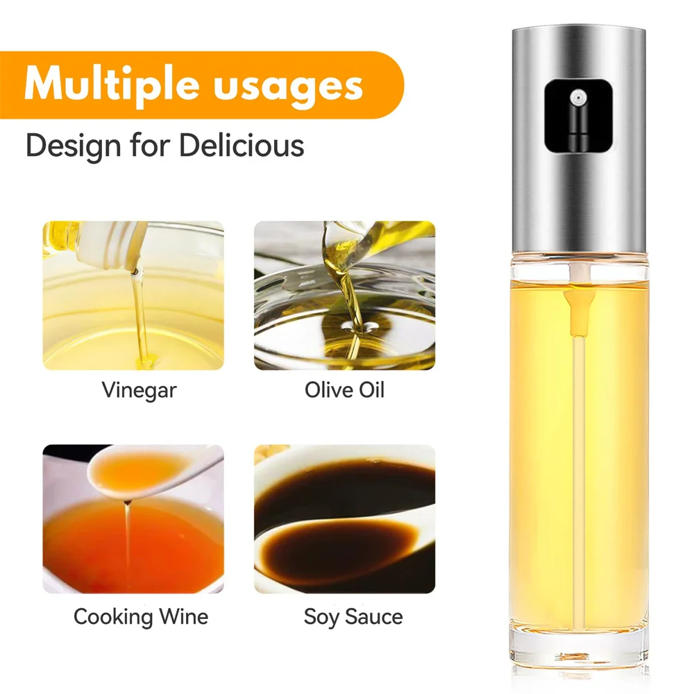 Glass Oil Sprayer for Cooking Olive Spray Mister for Salad BBQ Kitchen Baking Empty Vinegar Bottle