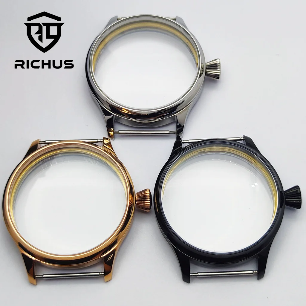 

Корпус часов RICHUS 44 мм, корпус ETA6497, минеральное стекло, подходит для ETA6497 6498 ST3600, аксессуары для часов с механизмом