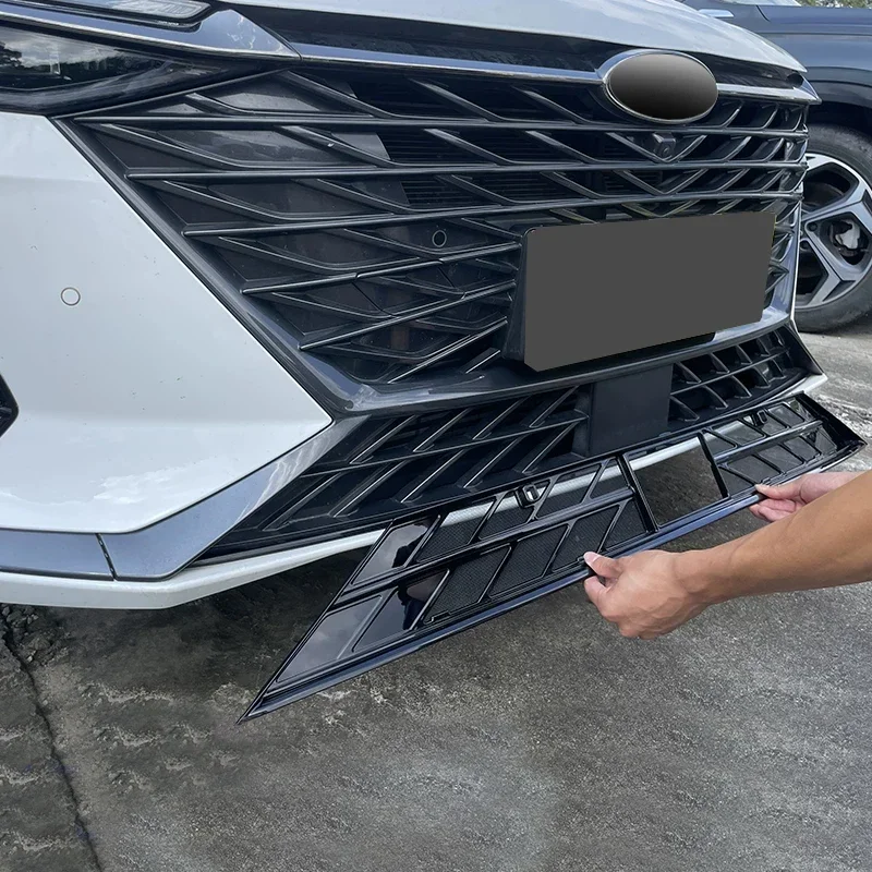 Car Modify Front Bumper Center Intake Grille Cover For CHERY ARRIZO 8 2.0T 2023-Present Front Buckle Insect Proof Net Accessory