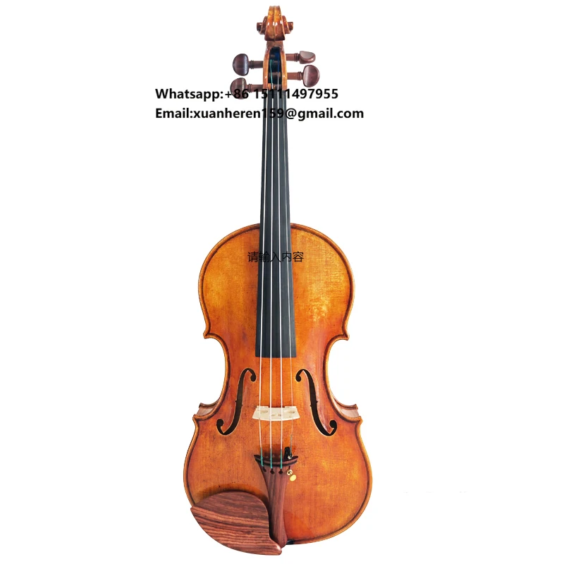 Handmade Professional High-End Customized European Wood Violin Del Gesu Stradivarius Model Liangzhiling Model 005 Spruce Maple