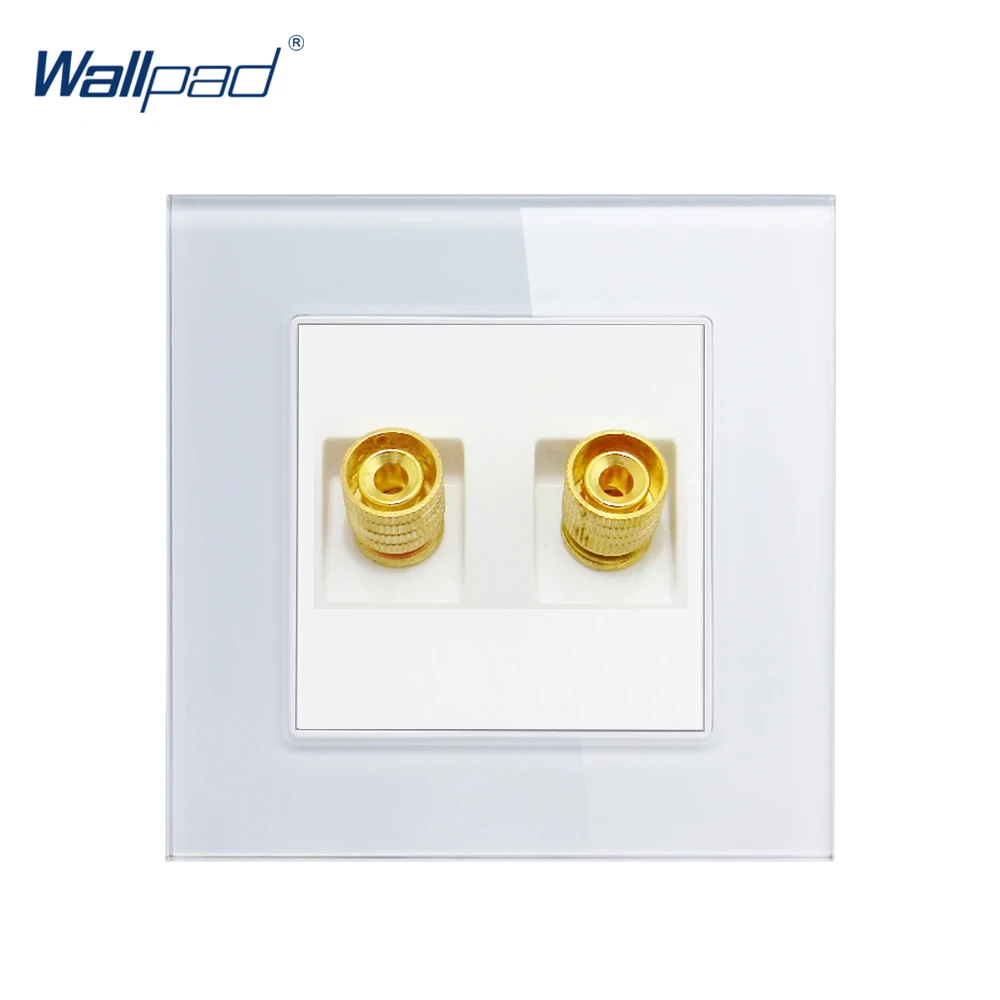 2-pins 4-pins audio-aansluiting Wallpad Luxe zwart kristalglas frame 86 * 86 mm 4-pins audio-stopcontact