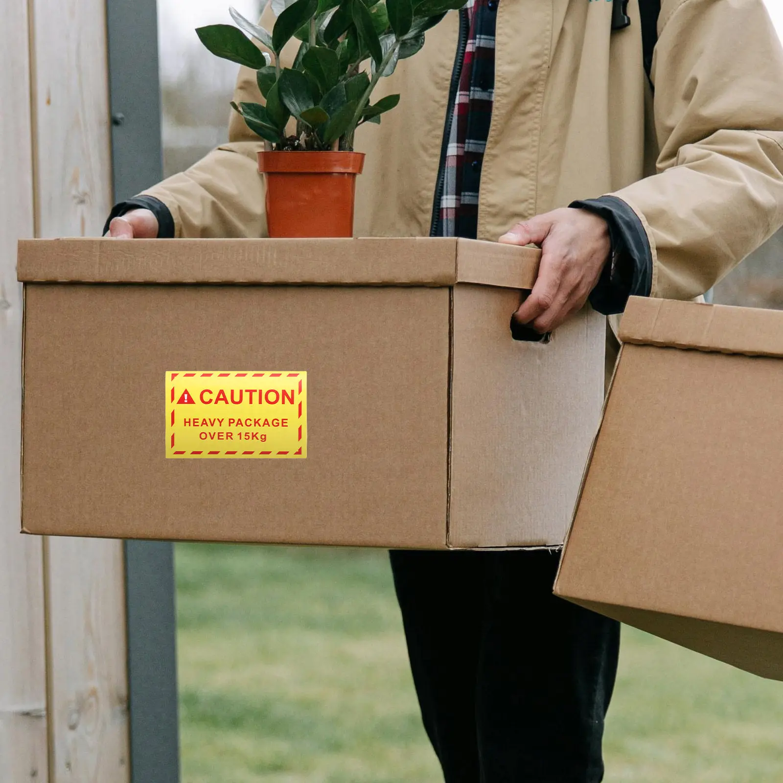 1 Roll Heavy Package Shipping Warning Stickers Overweight Caution Labels Waterproof High Adhesion Labels