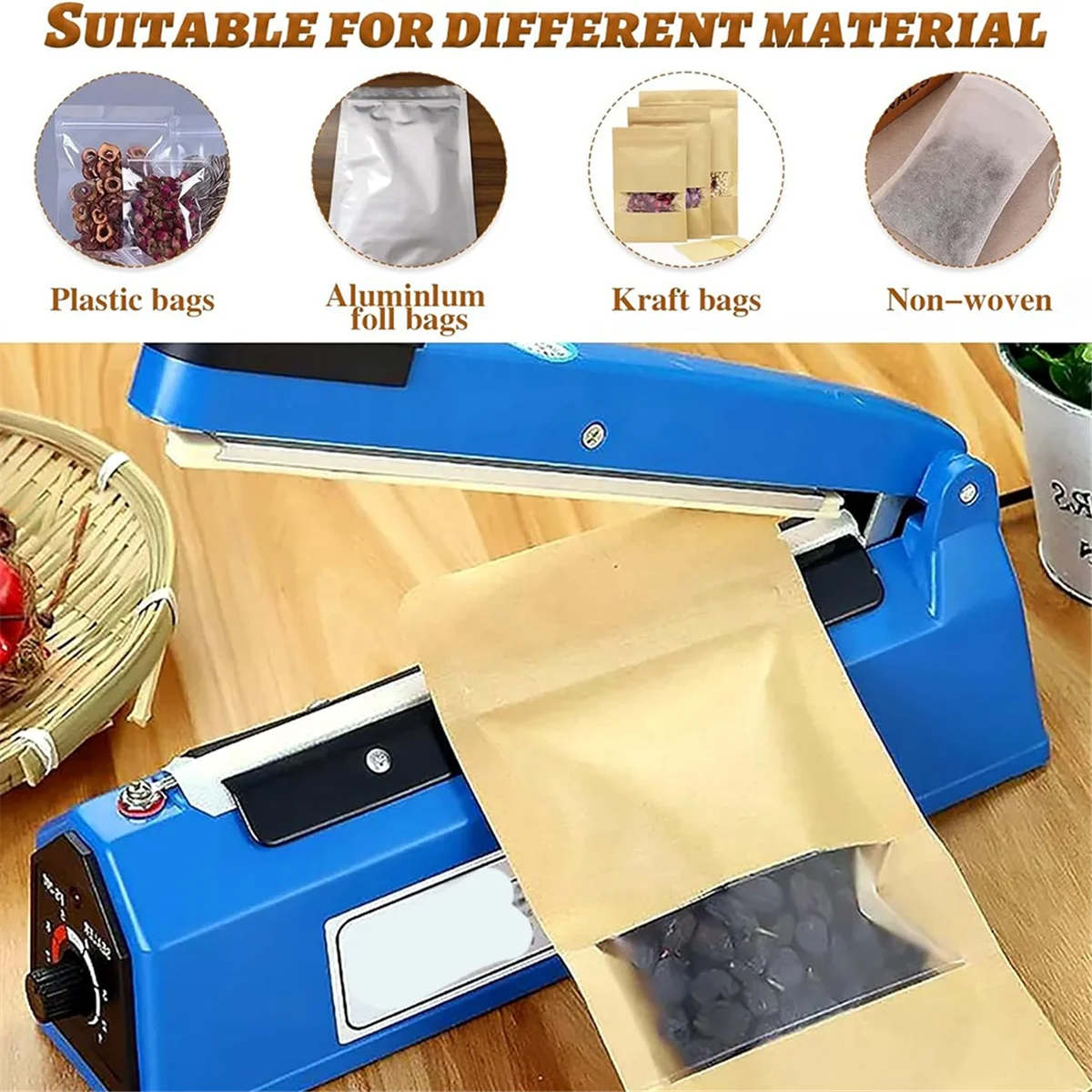 Heat Sealer Replacement Strip 8 Inch Impulse Sealer Replacement Parts Elements Grip Elements Impulse Sealer Repair Kits-T33C